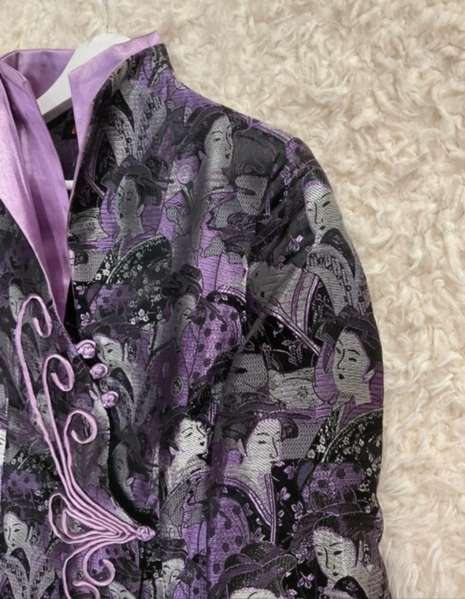 Chaqueta asiática tono gris y malva talla 38 estilo japonés / chino – photo 4